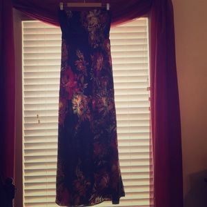 Strapless floral dress